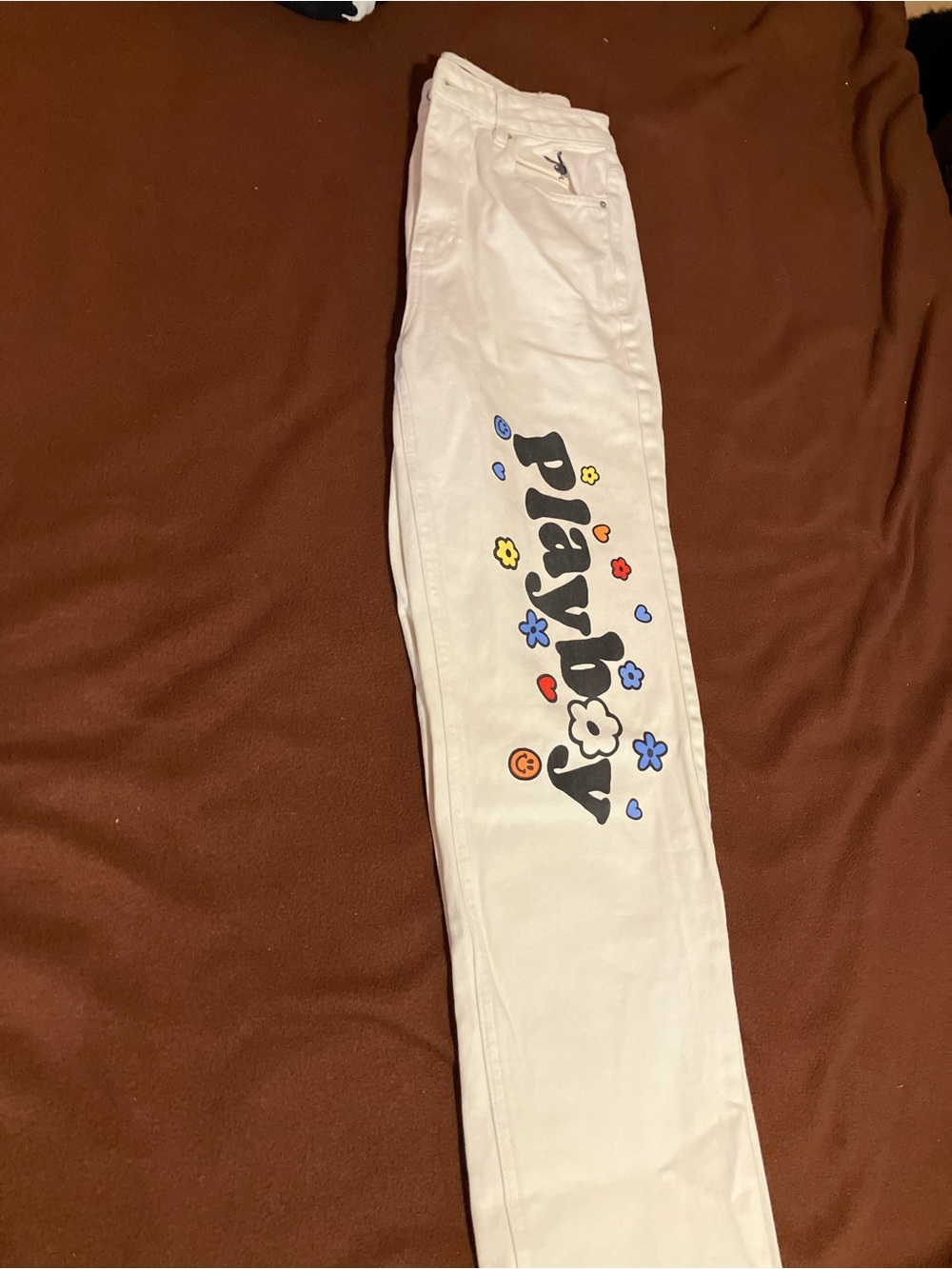 Playboy Jeans with Playful Floral Print
